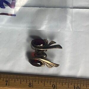 Vintage Burgundy and Gold Tone Swirl Dangle Earrings Women's Small